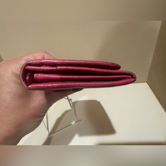 Prada Pink Saffiano Double Snap Continental Wallet - Picture 3 of 13